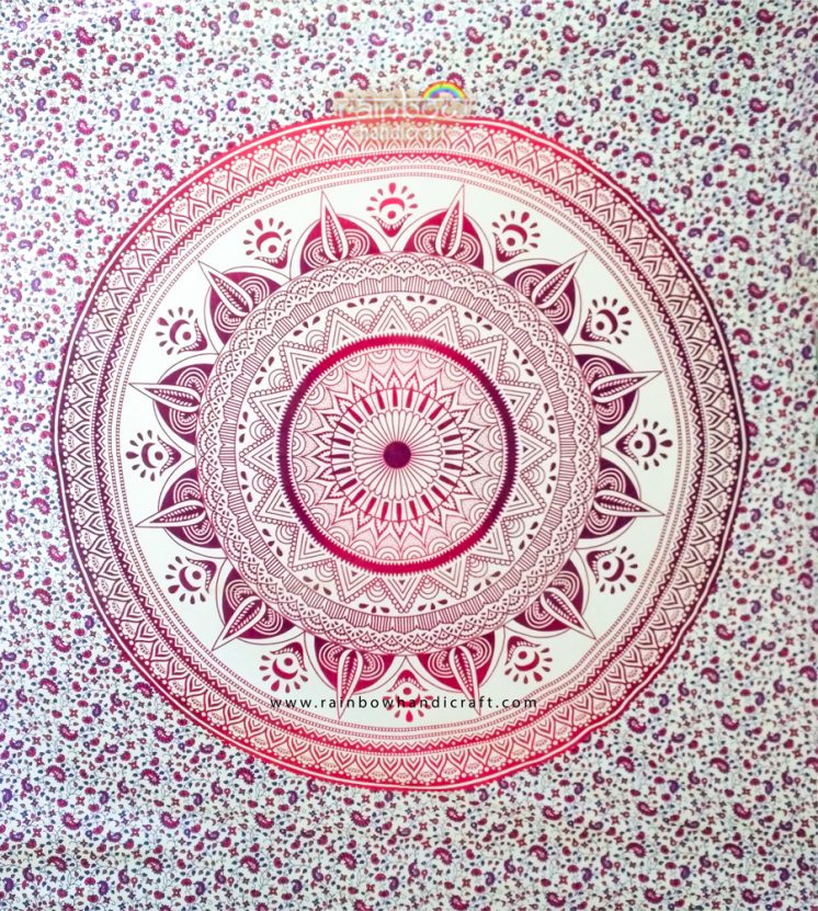 Bohemian Pink mandala tapestry
