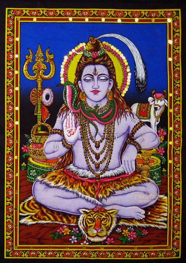 blue shiva wall tapestry