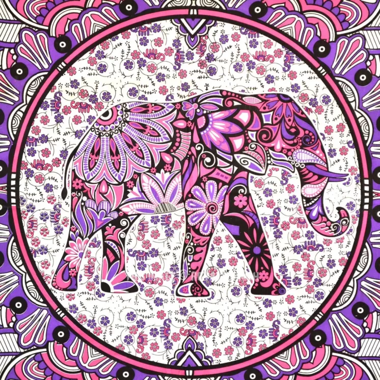 Ombre mandala elephant tapestry 90 x 85 free ship
