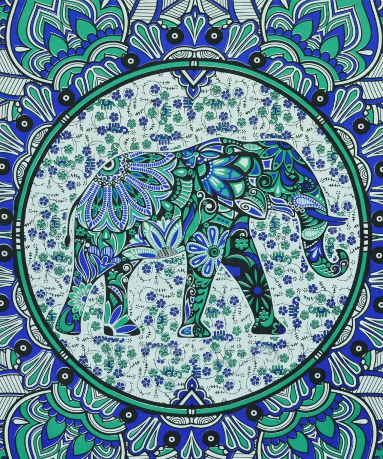 Ombre mandala elephant tapestry 90 x 85 free ship