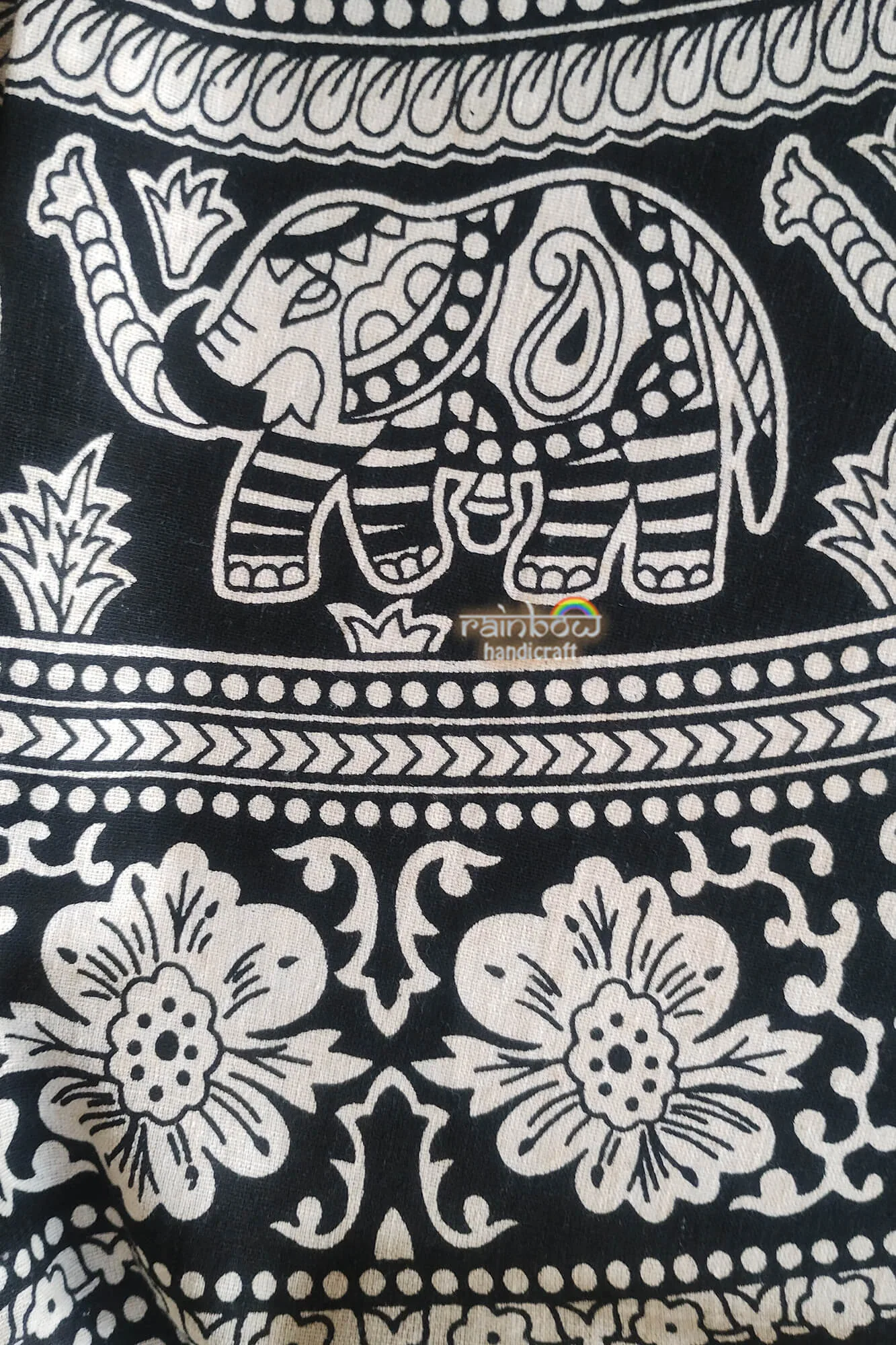 Elephant Mandala Wall Tapestry, Black & White Perfect Home Decor