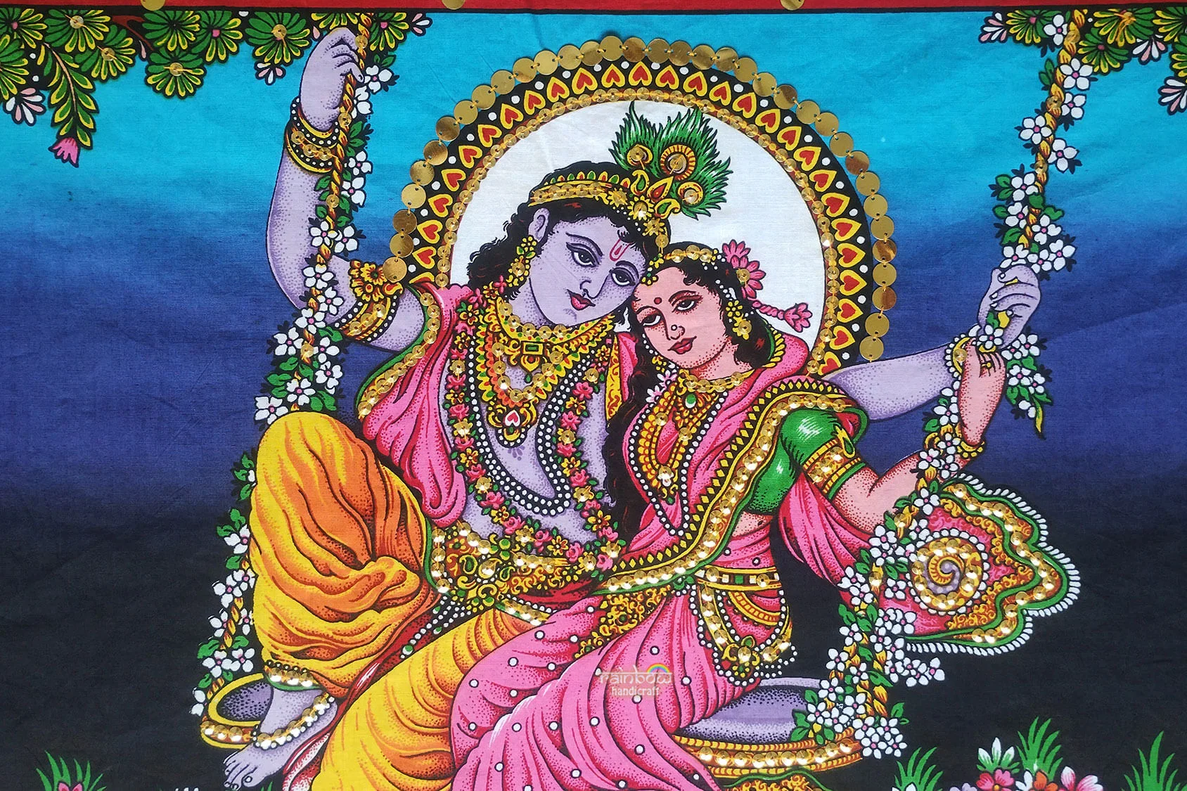 Radiant Radha Krishna Tapestry cloth wall hanging