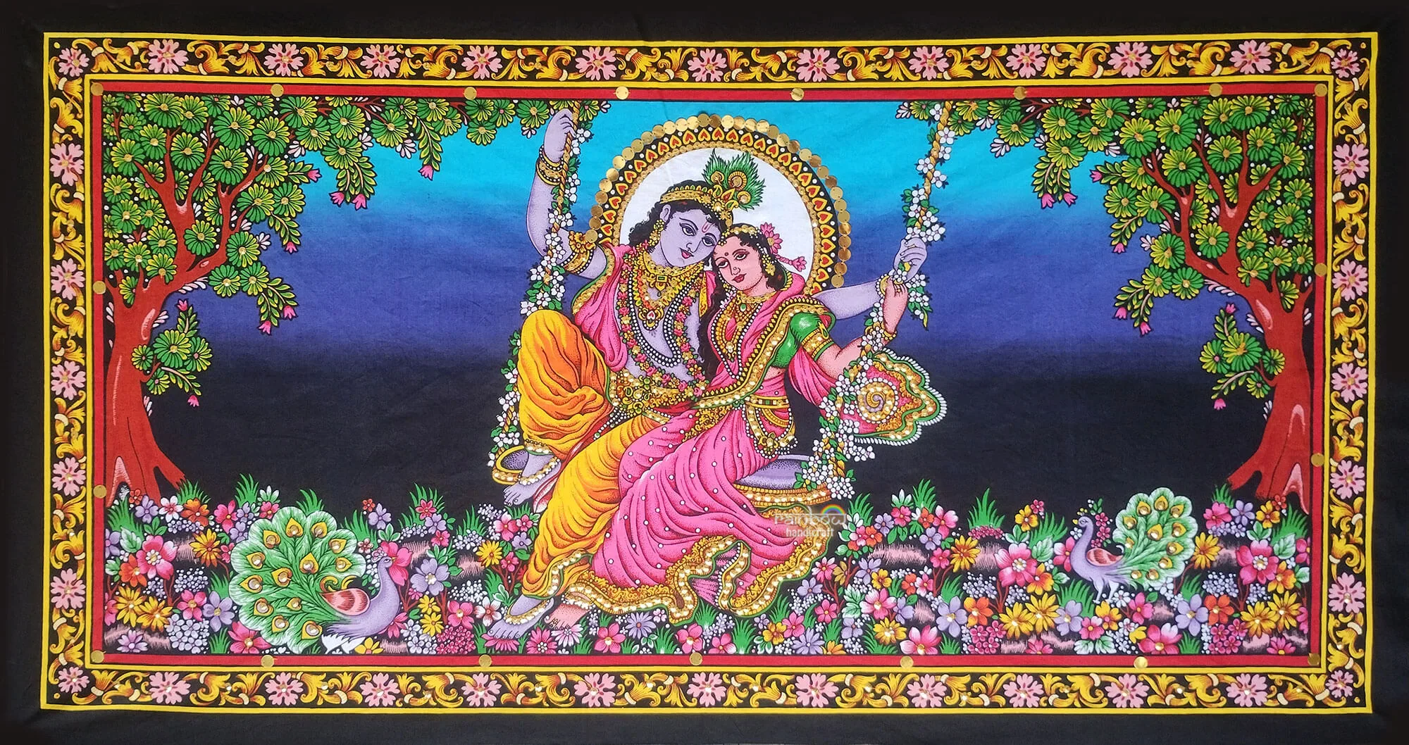 Radiant Radha Krishna Tapestry cloth wall hanging