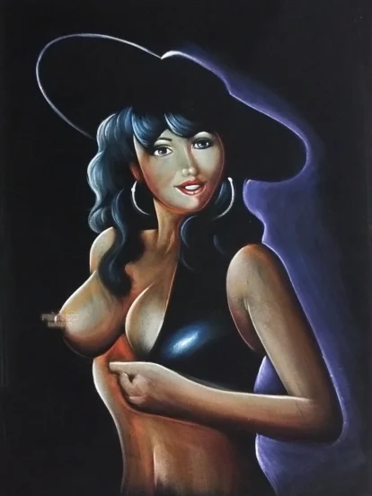 Blonde Lady Velvet Painting