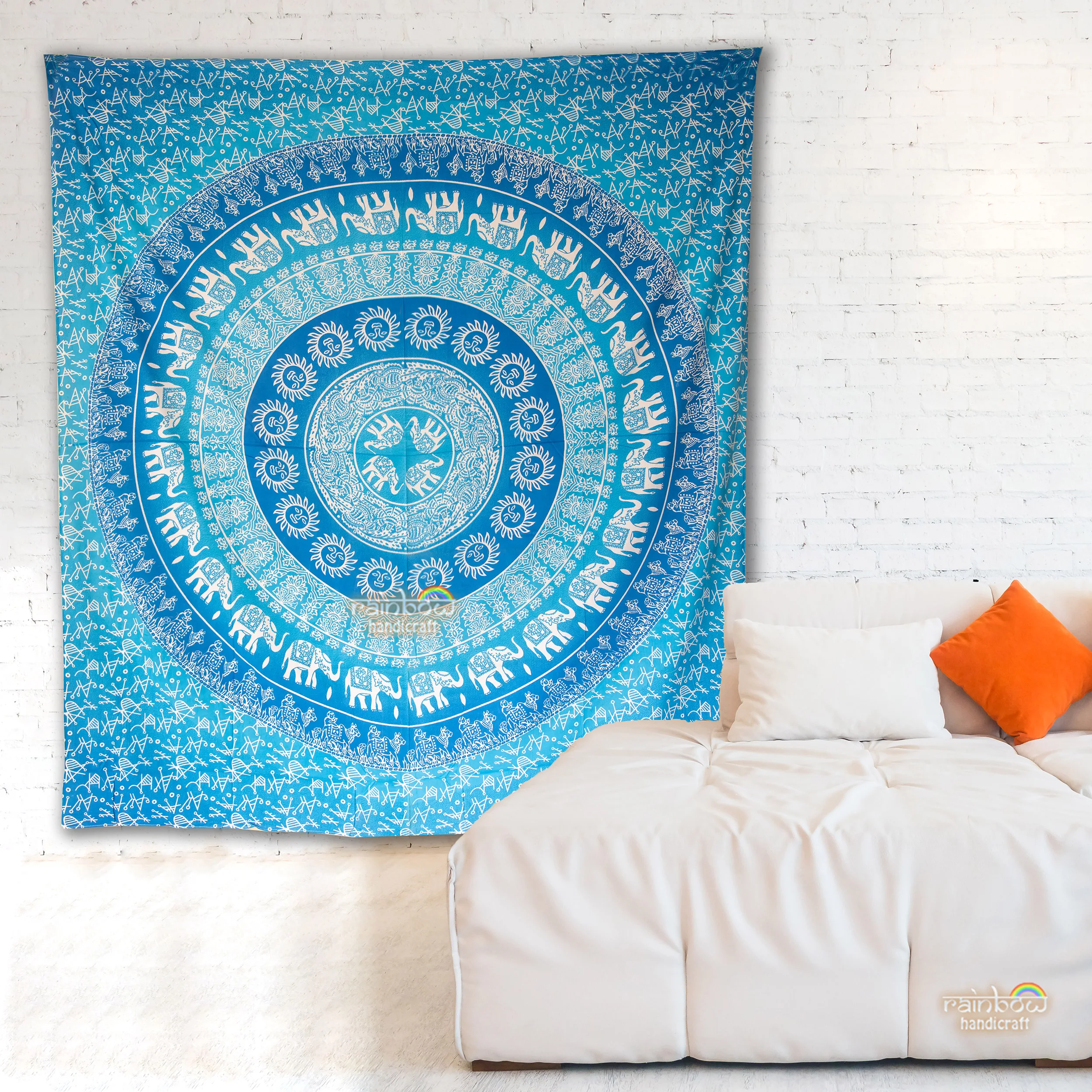 Embrace Elephants Mandala Wall Tapestry amazing hippie bedspread