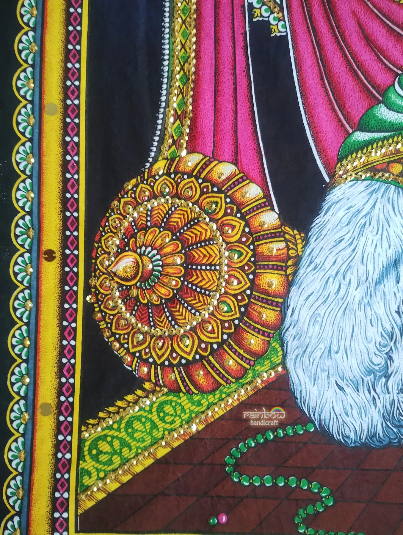 Lord Hanuman Tapestry - Sequin Artwork Wall Hanging Spiritual Decor