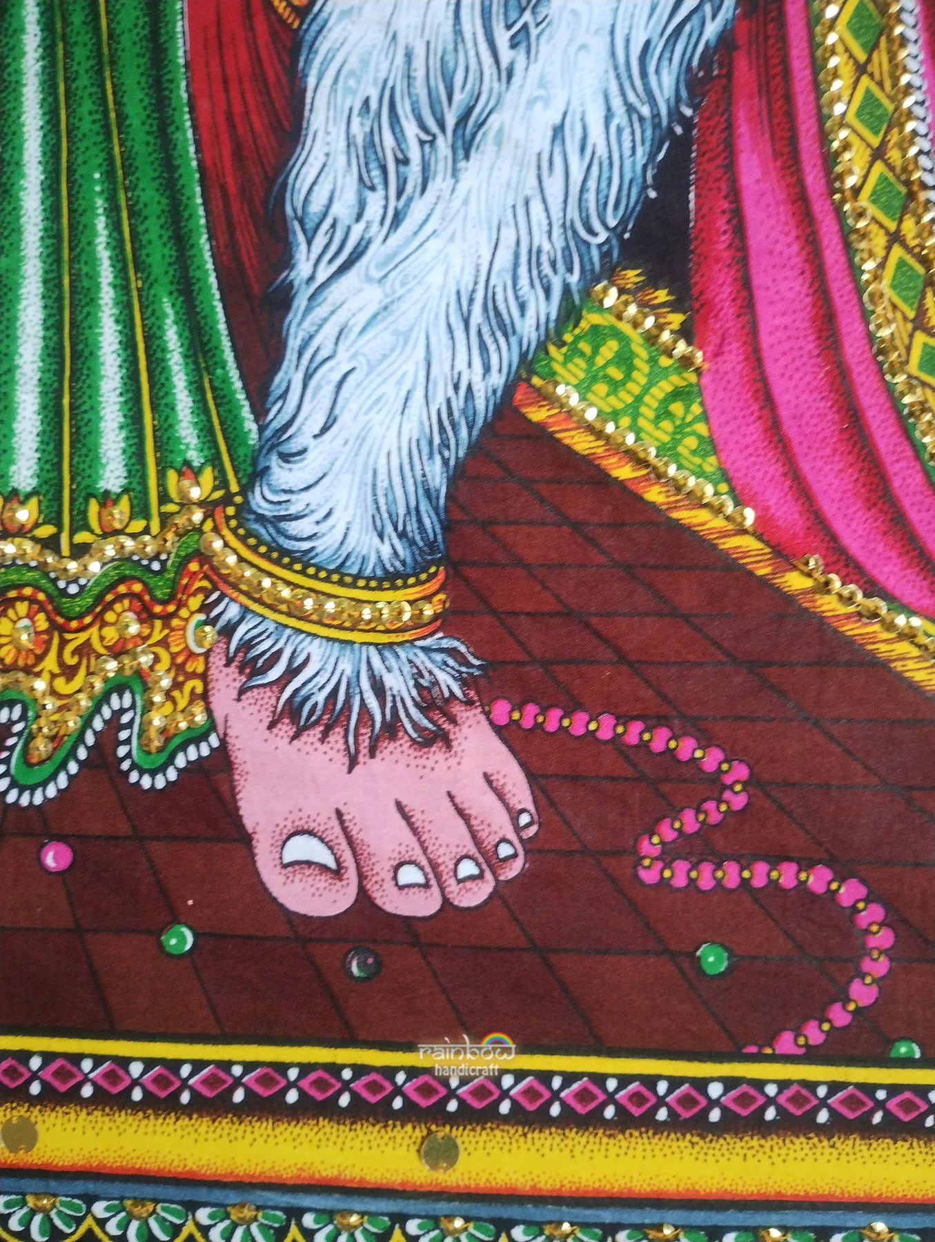 Lord Hanuman Tapestry - Sequin Artwork Wall Hanging Spiritual Decor