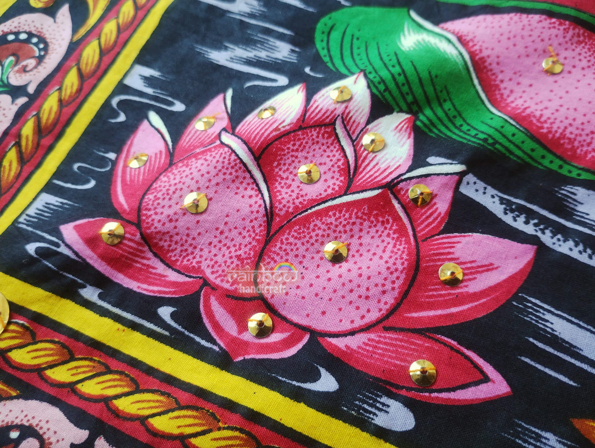 Hindu Goddess Lakshmi Tapestry, Block Print Wall Hanging Spiritual decor