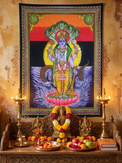 Lord Vishnu wall tapestry